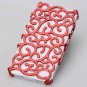 (RED) Phone Case for iPhone 4/4s elastic flower plating hard plastic