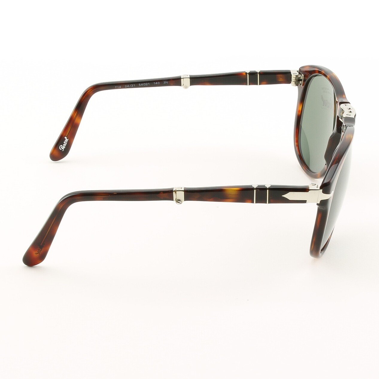 Persol PO0714 24/31 54mm Sunglasses Havana w/ Green Grey Crystal Lenses