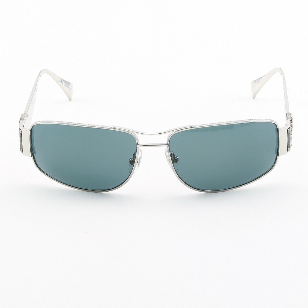 Loree Rodkin Chad Sunglasses By Sama Col Platinum With Gray Lenses Leather And Sterling Silver