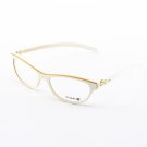 ic! Berlin Cosmic Ray Eyeglasses Col. Ivory/Gold Trim with Clear Lenses