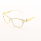 ic! Berlin Claudia S. Eyeglasses Col. Ivory / Gold Trim with Clear Lenses