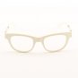 ic! Berlin Claudia S. Eyeglasses Col. Ivory / Gold Trim with Clear Lenses
