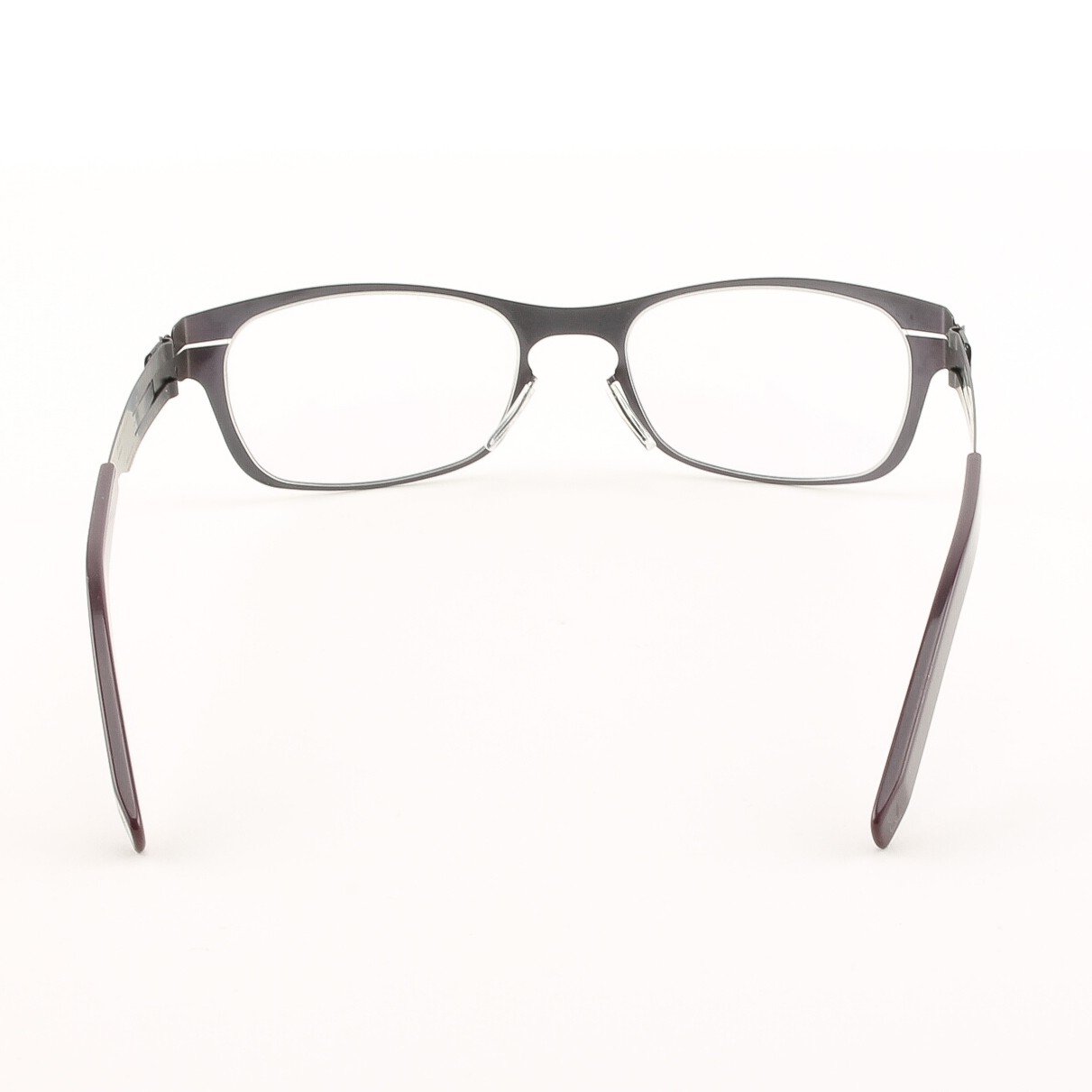 ic! Berlin Charmante Aubergine Eyeglasses Col. Nickle with Clear Lenses