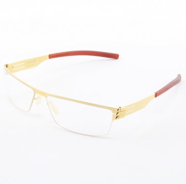 ic! Berlin Dean Eyeglasses Col. Gold with Clear Lenses