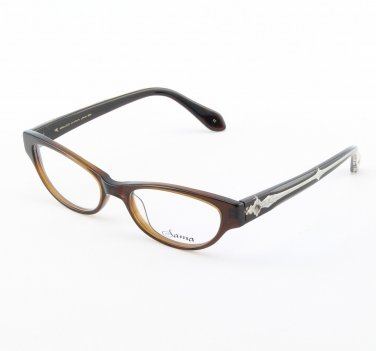 Loree Rodkin Nikki Eyeglasses Brown w/ Clear Lenses, Swarovski Crystals and Decorative Temple Core