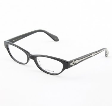 Loree Rodkin Nikki Eyeglasses Black w/ Clear Lenses, Swarovski Crystals and Decorative Temple Core