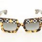 Prada SPR 25PS Sunglasses 7S0-0A7 Brown Havana with Matching Flower Pattern