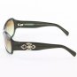 Loree Rodkin Nicole Sunglasses Teal w/ Brown Gradient Lenses, Sterling Silver, Swarovski Crystals
