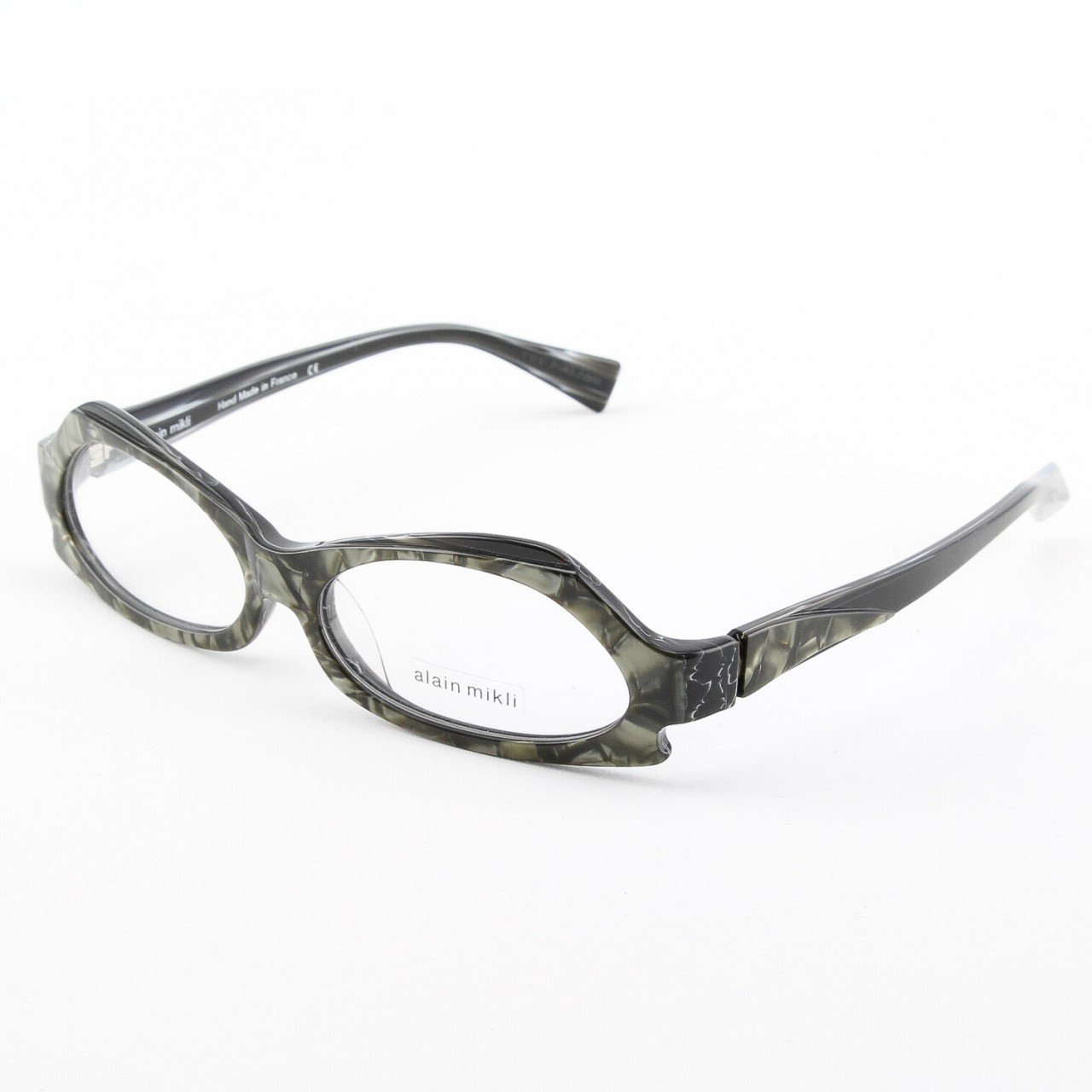 Alain Mikli Eyeglasses AL1019 Col. 4 Marbleized Black and Silver