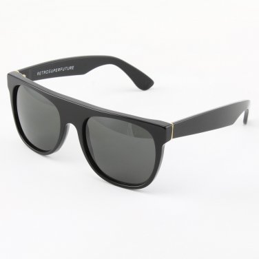Super Flat Top 036/3T Sunglasses Black Gold with Black Zeiss Lenses by RETROSUPERFUTURE
