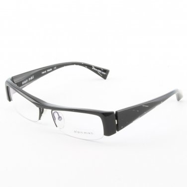 Alain Mikli Eyeglasses AL0795 Col. 1 High Gloss Black with Subtle Diagonal Pattern