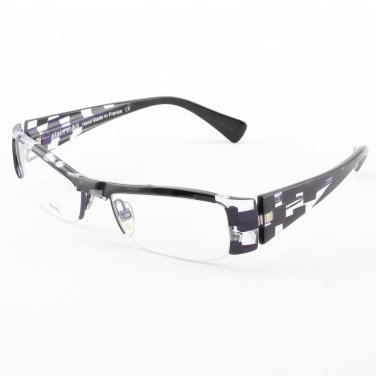 Alain Mikli Eyeglasses AL0757 Col. 98 Deep Purple and Clear with Purple and Clear Temples