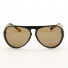 Dries Van Noten Linda Farrow Women's Aviator Sunglasses DVN11 C5 Black Tortoise