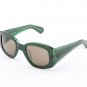 Dries Van Noten x Linda Farrow Women's Green Acetate Angular Sunglasses NWT RARE