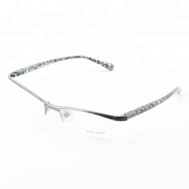 Alain Mikli Eyeglasses AL0694 Col. 19 Matte Black Frame with Black and White Granite Temples