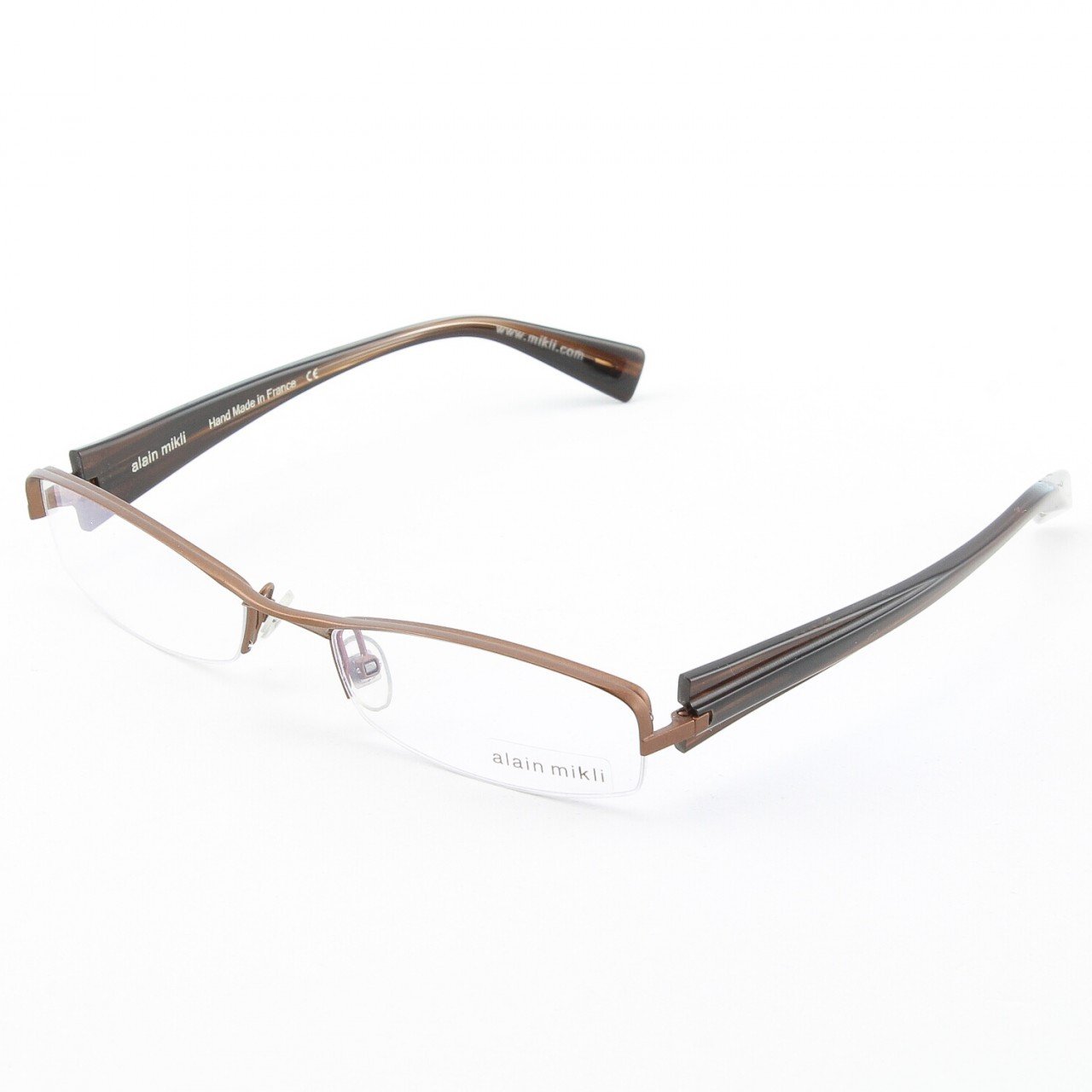 Alain Mikli Eyeglasses AL0656 Col. 16 Bronze Metallic Frame with Dark Brown Temples