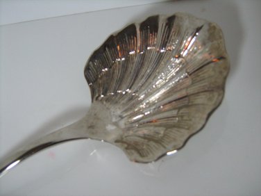 Silver Plated Serving Spoon with Shell Motif