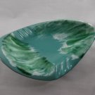 Vintage Weed Ashtray - Teal, Aqua, Green, White, Tricorn Shaped Pottery