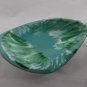 Vintage Weed Ashtray - Teal, Aqua, Green, White, Tricorn Shaped Pottery