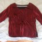Avenue Women's Shirt Size 14/16 Lg Velvet Red