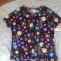 Comfy Cotton Blue Women's Shirt Scrub top Size Large
