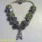 Green & Silver Skull Charm Euro Style Bracelet~ $2 Ship