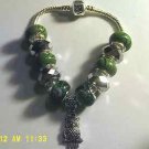 Green & Silver Owl Charm Euro Style Bracelet~ $2 Ship