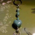 Turquoise Blue & Silver Long Key Chain~Lamp or Car Dangler/Decor