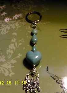 Turquoise Blue & Silver Long Key Chain~Lamp or Car Dangler/Decor