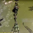 Green Flower Silver Long Key Chain~Lamp/Car Dangler/Decor