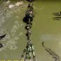 Green Flower Silver Long Key Chain~Lamp/Car Dangler/Decor