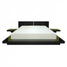 Fujian Platform Bed with 2 Nightstands in Black Finish