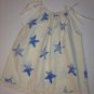 Hand stamped ripped muslin pillowcase dress