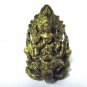 BRASS LORD VISHNU RIDDING GARUDA NAGA OVER HEAD RING FIGURE BLESSING GOOD LIFE