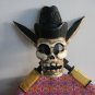 THE WOODEN PIRATE SKULL CARVED MASK SCULPTURE ART HOME DECOR WALL HANGING