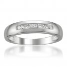 14k White Gold Princess-cut Diamond Men's Wedding Band Ring (1/4 cttw, H-I, SI2-I1)