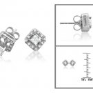 14k Gold Princess 1/2 ctw Diamond with Removable Jacket Stud Earrings (I-J, I2)
