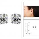 14k White Gold Certified 3/4 ctw Round Diamond Solitaire Stud Earrings (I-J, I2)