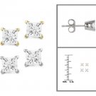 14k White or Yellow Gold 1/4 ctw Princess-cut Diamond Stud Earrings (I-J, I2)
