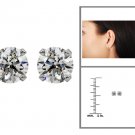 14k White Gold 3/8 ctw Round Diamond Solitaire Stud Earrings (I-J, I2)
