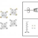 14k White or Yellow Gold 1/3 ctw Princess-cut Diamond Stud Earrings (I-J, I2)