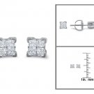 14k Gold 1/4 ctw Princess-cut Diamond Invisible-Set Stud Earrings (I-J, I2)