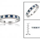 14k White Gold 1 ctw Princess-cut Diamond & Sapphire Wedding Band (H-I, I1-I2)