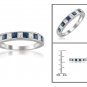 14k White Gold 1 ctw Princess-cut Diamond & Sapphire Wedding Band (H-I, I1-I2)