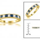 14k Yellow Gold 5/8 ct Princess-cut Diamond & Sapphire Wedding Band (H-I, I1-I2)