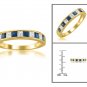 14k Yellow Gold 5/8 ct Princess-cut Diamond & Sapphire Wedding Band (H-I, I1-I2)