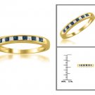 14k Yellow Gold 1/3 ct Princess-cut Diamond & Sapphire Wedding Band (H-I, I1-I2)