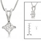 Platinum 1/4 ctw Princess-cut Diamond Solitaire Pendant Necklace (G-H, SI1-SI2)