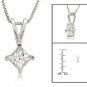 Platinum 1/4 ctw Princess-cut Diamond Solitaire Pendant Necklace (G-H, SI1-SI2)