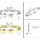 14k White or Yellow Gold Princess-cut 1/4 ctw Diamond Solitaire Engagement Ring